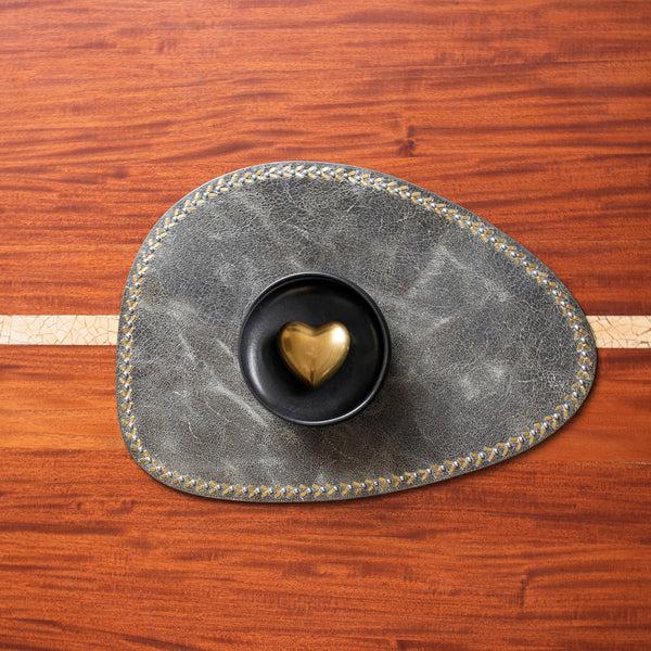 Calleen Cordero Lia Placemats (QTY 2 Pc) Stone Green W/ Nickel & Brass Art