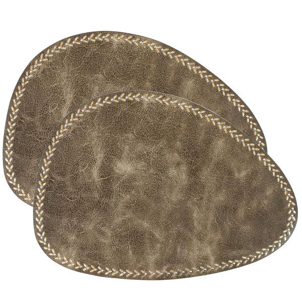 calleen cordero Lia Placemats (QTY 2 pc) Stone Green w/ Nickel & Brass Art