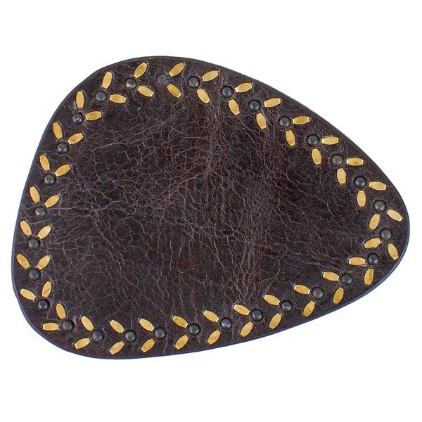 Calleen Cordero Liat Coasters (QTY 2 Pc) Brown Rodeo W/ Brass & Black Art Set Of 2