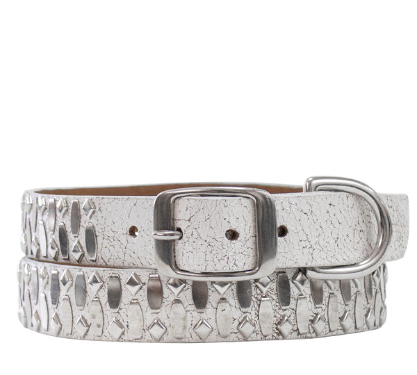 Calleen Cordero Lica 17" Dog Collars Black W/ Brass Art