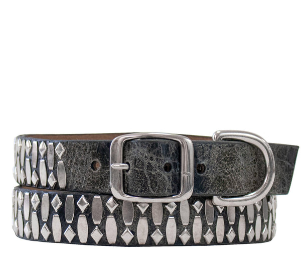 Calleen Cordero Lica 17" Dog Collars Black W/ Brass Art