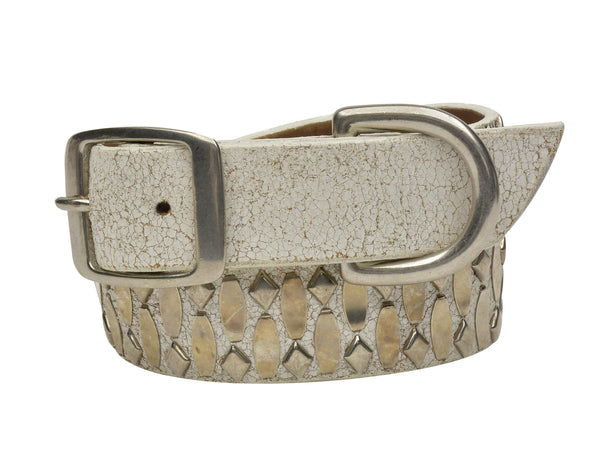 Calleen Cordero Lica 19" Dog Collars Dark Brown Leather W/ Brass Art