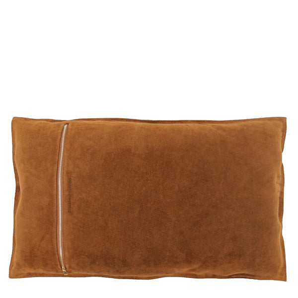 Calleen Cordero Linx 26" X 16" Pillow Case Linx Art - Cognac Suede W/ Brass & Nickel