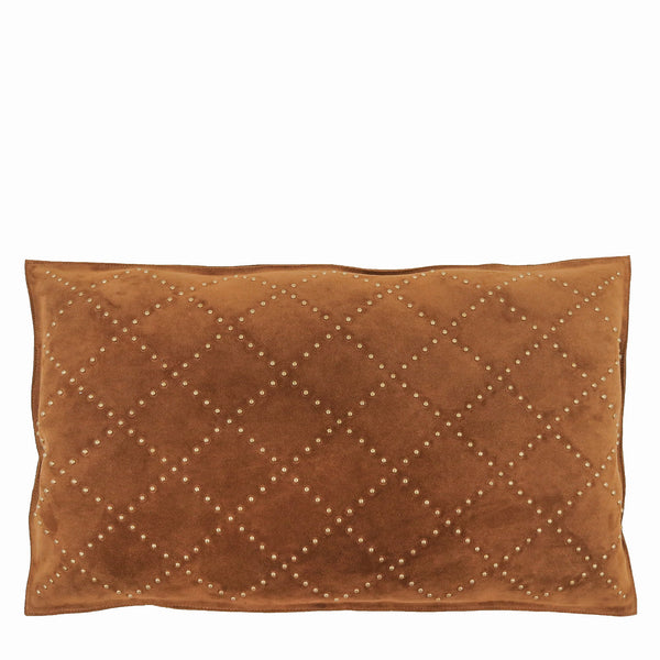 calleen cordero Linx 26" x 16" Pillow Case Linx Art - Cognac Suede w/ Brass & Nickel