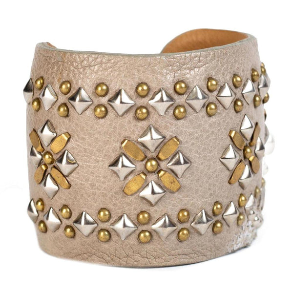 Calleen Cordero Lotto Bangle Bracelet Beige Athena W/ Nickel & Brass