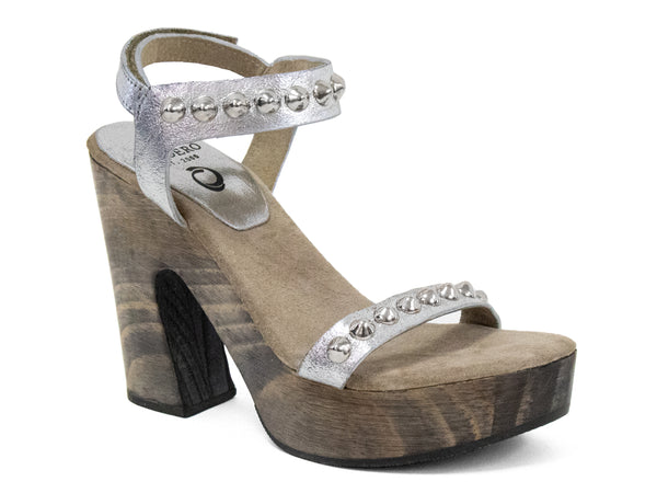 calleen cordero Luna B Heel Silver Met W/ Nickel Art