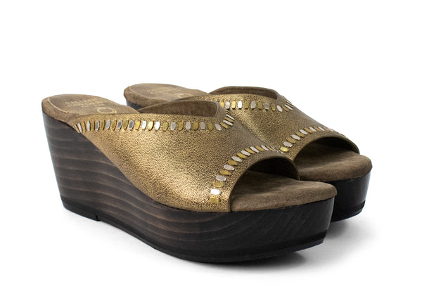 Calleen Cordero Lunya A20 Wedge Black Jasper W/ Brass & Nickel Art