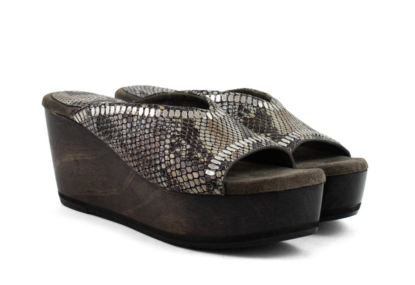 Calleen Cordero Lunya A20 Wedge Black Jasper W/ Brass & Nickel Art