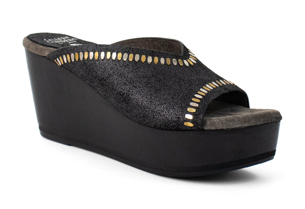 calleen cordero Lunya A20 Wedge Black Jasper w/ Brass & Nickel Art