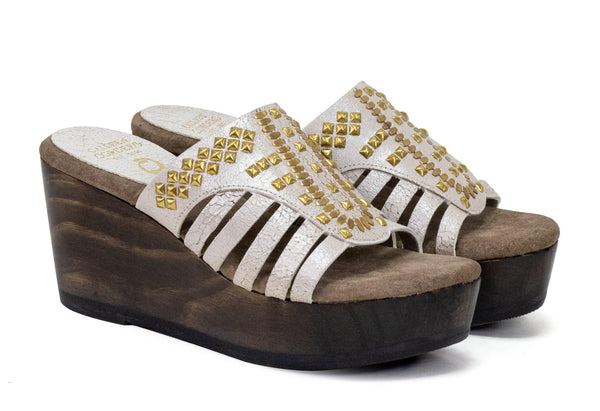 Calleen Cordero Lusaka A20 Wedge Copper Pearl Cracked W/ Nickel Art