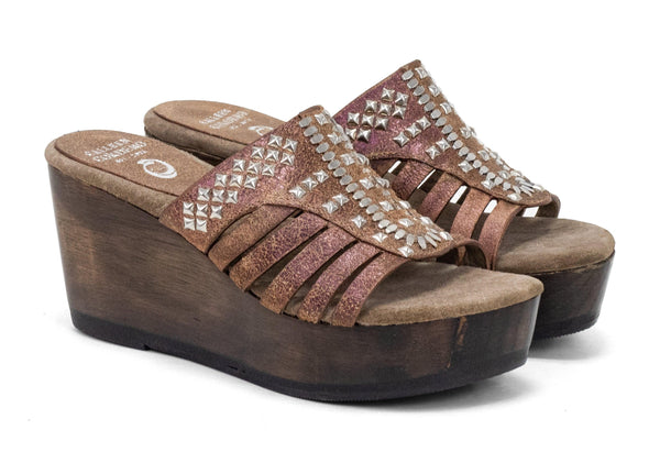 Calleen Cordero Lusaka A20 Wedge Copper Pearl Cracked W/ Nickel Art