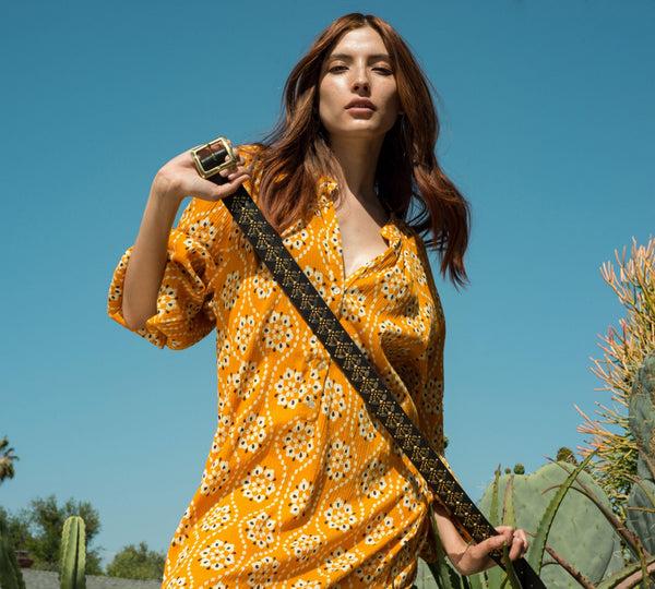 Calleen Cordero Luxor 1.5" Belt Shell Bellmont W/ Brass & Nickel