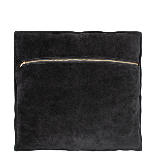 Calleen Cordero Luxor 20" X 20" Pillow Case Lux Art - Black Suede W/ Brass