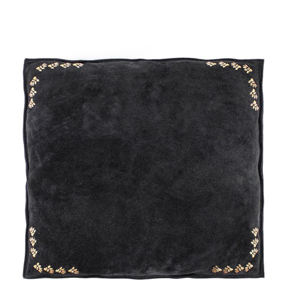 calleen cordero Luxor 20" x 20" Pillow Case Lux Art - Black Suede w/ Brass