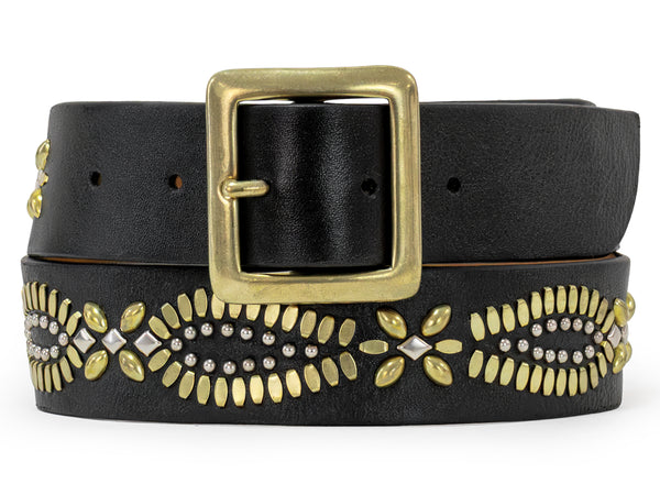 Calleen Cordero Luzia 1.5" Belt Dusty Gold W/ Nickel Art