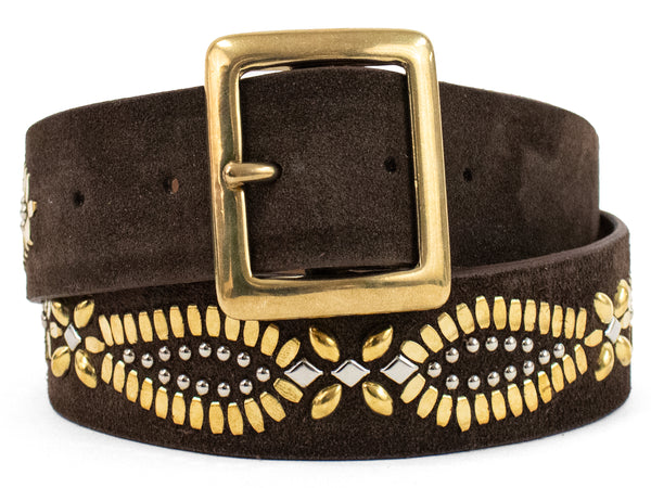Calleen Cordero Luzia 1.5" Belt Dusty Gold W/ Nickel Art