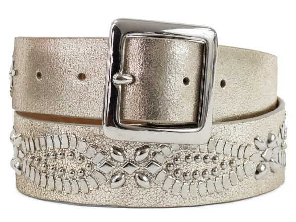 calleen cordero Luzia 1.5" Belt Dusty Gold w/ Nickel Art