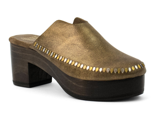 calleen cordero Macci Clog Light Neo Gold w/ Brass & Nickel Art