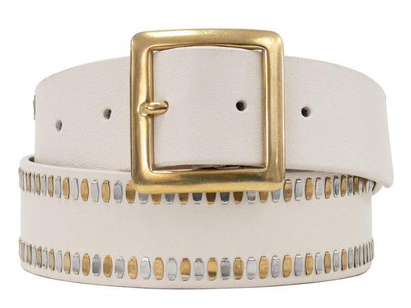 Calleen Cordero Mala 1.5" Belt Aqua Rust W/ Copper & Nickel Art