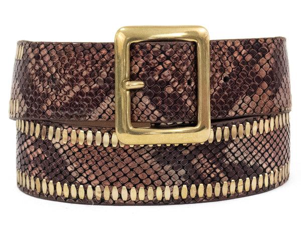 calleen cordero Mala 1.5" Belt Copper Multi Snake w/ Brass Art