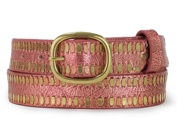 Calleen Cordero Mala 1" Belt Dusty Gold W/ Brass & Nickel Art