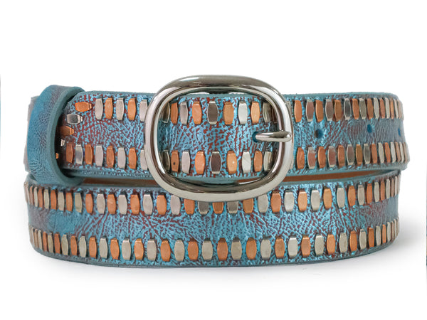 Calleen Cordero Mala 1" Belt Dusty Gold W/ Brass & Nickel Art