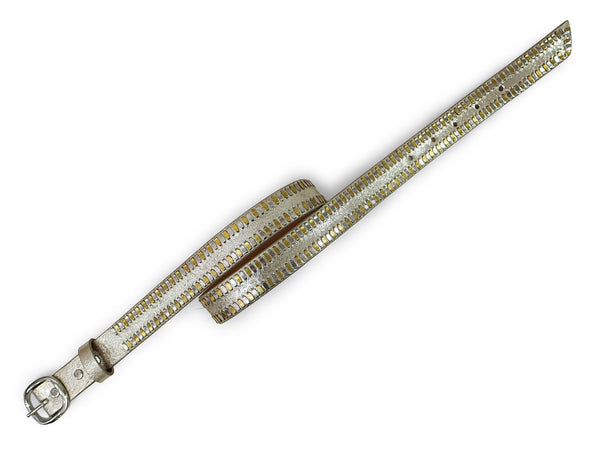 Calleen Cordero Mala 1" Belt Dusty Gold W/ Brass & Nickel Art
