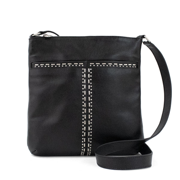 Calleen Cordero Mariah Messenger Black Belmont W/ Brass & Nickel Art