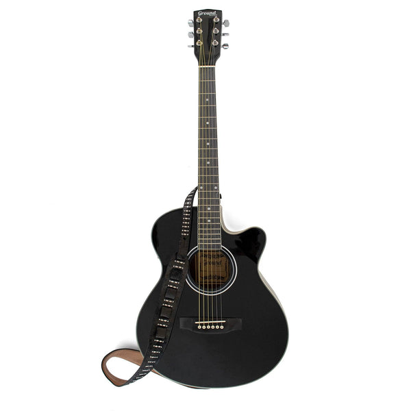 Calleen Cordero Mariana Guitar Strap Black Verde W/ Nickel Art