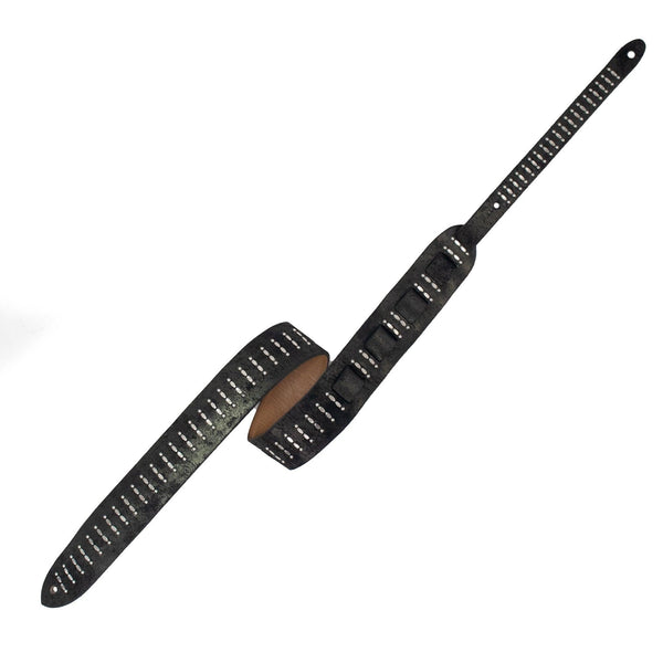 Calleen Cordero Mariana Guitar Strap Black Verde W/ Nickel Art