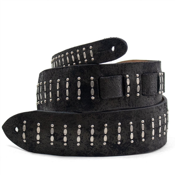 calleen cordero Mariana Guitar Strap Black Verde w/ Nickel Art