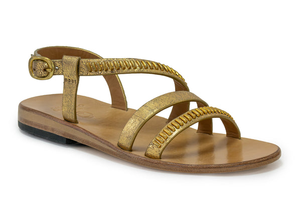 calleen cordero Marina Sandal Gold Hudson w/ Brass Art