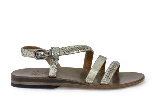 Calleen Cordero Marina Sandal Platinum Hudson W/ Nickel Art