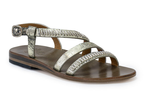 calleen cordero Marina Sandal Platinum Hudson w/ Nickel Art