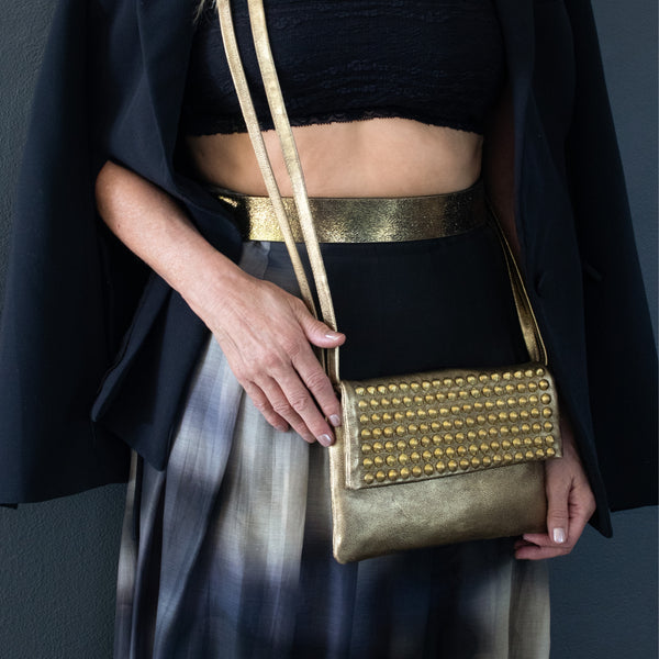 Calleen Cordero Marni Tosa Messenger Light Neo Gold W/ Brass Art