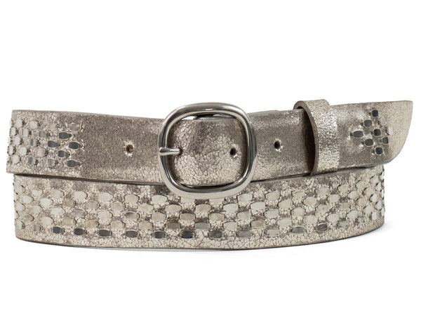 calleen cordero Mavi 1" Belt Dusty Gold w/ Nickel Art