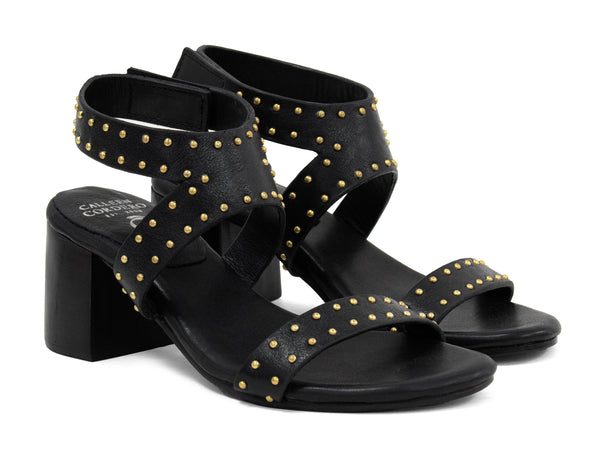 Calleen Cordero Mesa 200 Heel Black Belmont W/ Brass Art