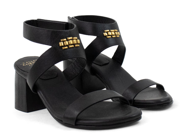 Calleen Cordero Mesa Omega Heel Black Belmont W/ Brass Art