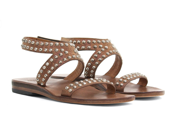 Calleen Cordero Mesa Sandal Cinnamon Lotto W/ Brass Art