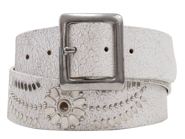 Calleen Cordero Mexico 1.5" Belt Saddle Tan W/ Brass Art