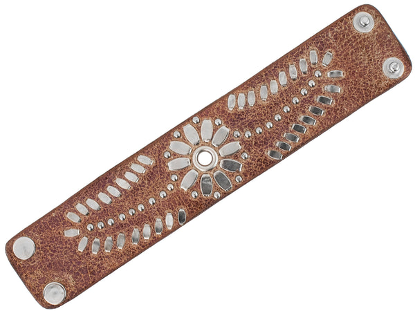 Calleen Cordero Mexico 1.5" Bracelet Copper Pearl Cracked W/ Nickel Art