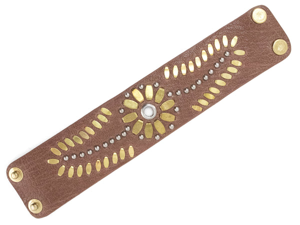 Calleen Cordero Mexico 1.5" Bracelet Copper Pearl Cracked W/ Nickel Art