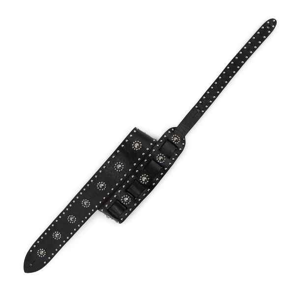 Calleen Cordero Miel Guitar Strap Black Belmont W/ Nickel Art