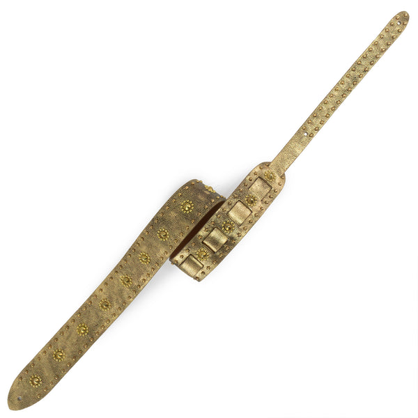 Calleen Cordero Miel Guitar Strap Neo Gold W/ Brass Art
