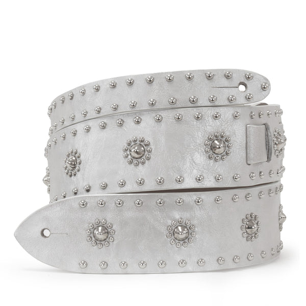 calleen cordero Miel Guitar Strap White Pearl w/ Nickel Art