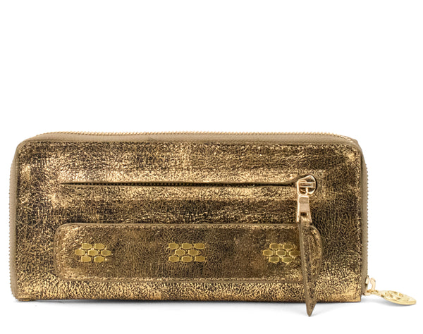 Calleen Cordero Milaca Wallet Puerto Rico Gold W/ Brass Art