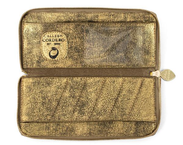 Calleen Cordero Milaca Wallet Puerto Rico Gold W/ Brass Art