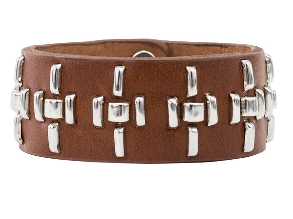 calleen cordero Milan 1" Cuff Bracelet Aged Rum w/ Nickel Art