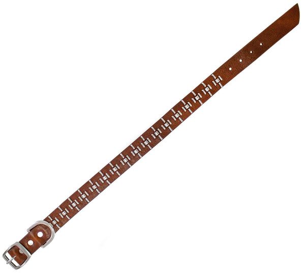 Calleen Cordero Milan 17" Dog Collars Black W/ Brass Art