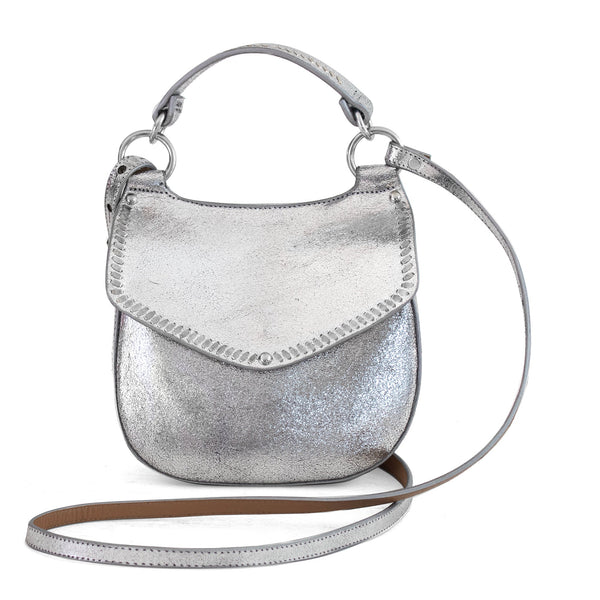 calleen cordero Mini Luz Convertible Belt Bag White Pearl Cracked w/ Brass Art